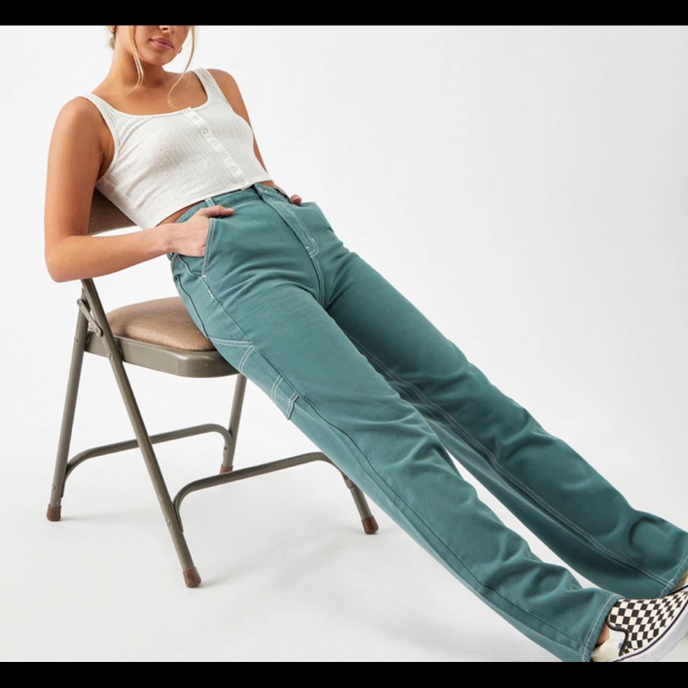 PacSun Ocean Green '90s Boyfriend Carpenter Pants size 24